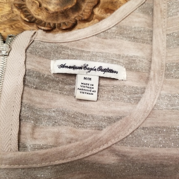 Size medium tank. Tan and silver with zipper back - Picture 3 of 4